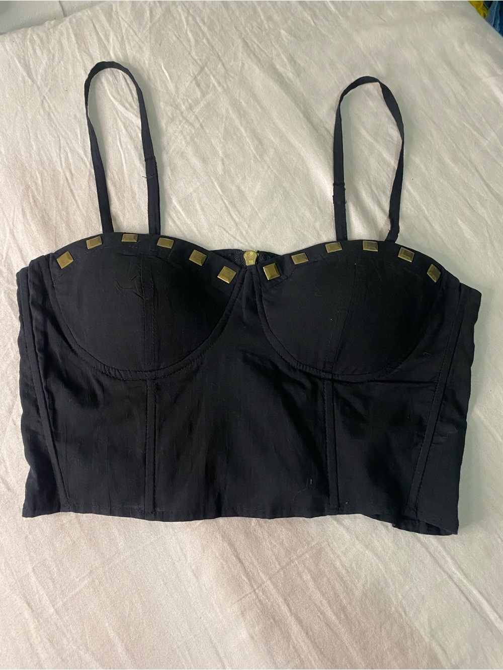 Blue notes Black Studded Bustier Crop Top